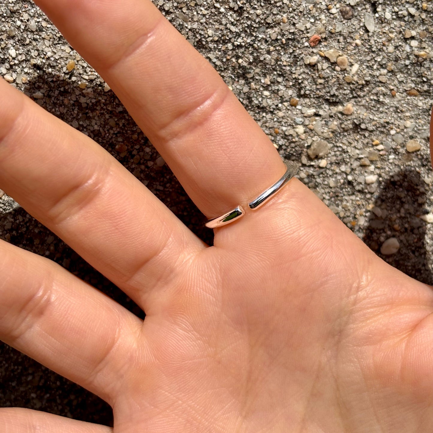 S925 Sterling Silver minimalist adjustable ring